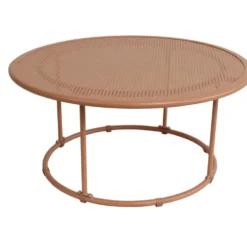 Table basse jardin Faro ronde métal terracotta Ø80xH37cm
