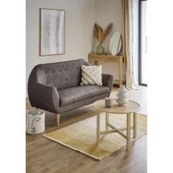 Table basse Kanna cannage de rotin Ø60xH45 cm