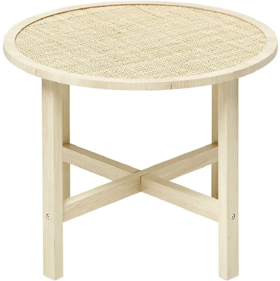 Table basse Kanna cannage de rotin Ø60xH45 cm