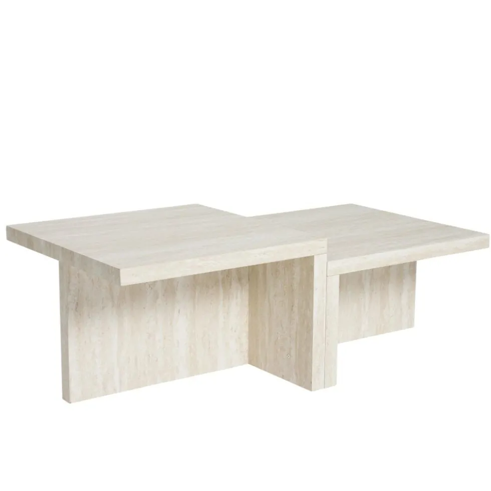 Table basse Terra bois blanchi 120x60xH28cm