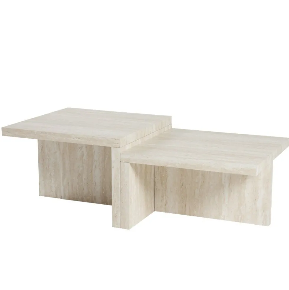 Table basse Terra bois blanchi 120x60xH28cm