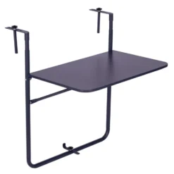 Table d'appoint pour balcon Oslow pliante acier gris 60x40xH68cm