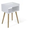 Table de chevet en bois blanc First 1 niche ouverte 40x30xH60cm