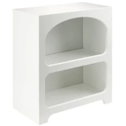 Table de chevet en bois 2 niches Moderna blanche L45xP24,5xH50cm