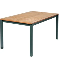 Table de jardin Bali 6 personnes aluminum et bois