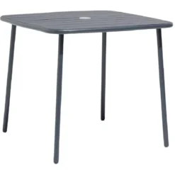 Table de jardin Fun 2 personnes métal gris 80x80xH72cm