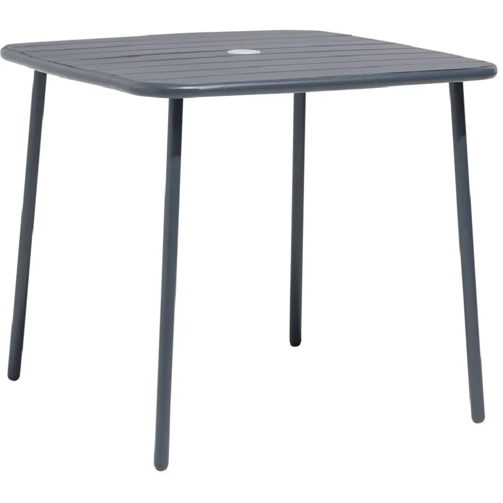 Table de jardin Fun 2 personnes métal gris 80x80xH72cm