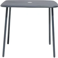 Table de jardin Fun 2 personnes métal gris 80x80xH72cm