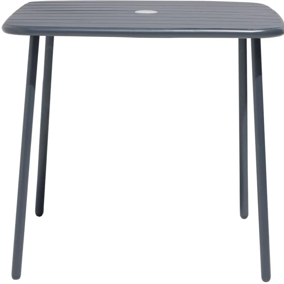 Table de jardin Fun 2 personnes métal gris 80x80xH72cm
