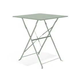 Table de jardin Haute Boston pliante métal vert 60x60xH105cm