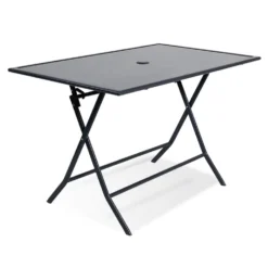Table de jardin London pliante 4personnes anthracite 110xH71xH70cm
