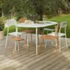 Table de jardin 6 personnes Faro métal orange 160x90xH74cm