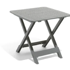 Table de jardin 2 personnes pliante plastique gris Relax