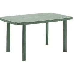 Table de jardin rectangulaire Viva plastique vert foncé 137x85xH72cm