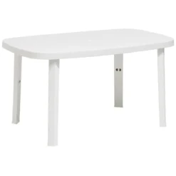Table de jardin rectangulaire 6 personnes Viva blanche 137x85xH72cm