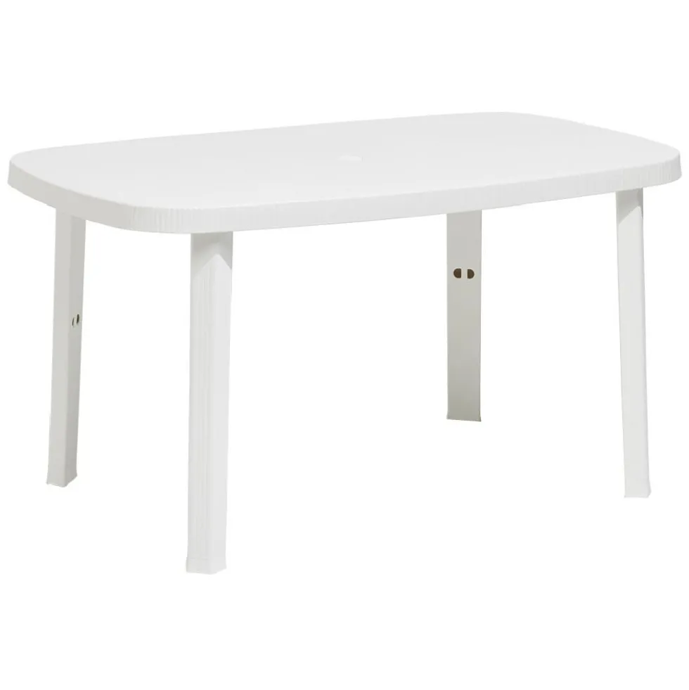 Table de jardin rectangulaire 6 personnes Viva blanche 137x85xH72cm