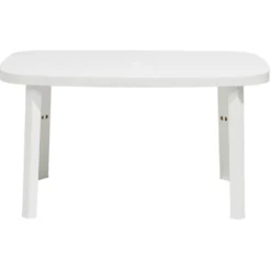 Table de jardin rectangulaire 6 personnes Viva blanche 137x85xH72cm