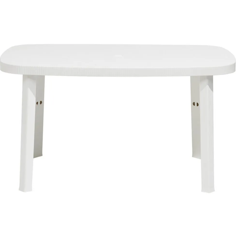 Table de jardin rectangulaire 6 personnes Viva blanche 137x85xH72cm