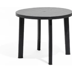 Table de jardin ronde 2/4 personnes Viva gris foncé Ø90xH72cm
