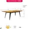 Table extensible Fabrik 6/8 personnes métal et bois