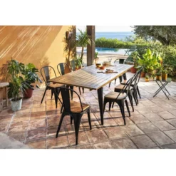 Table extensible Fabrik 6/8 personnes métal et bois