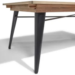 Table extensible Fabrik 6/8 personnes acacia naturel et métal noir 180/240x100xH75cm