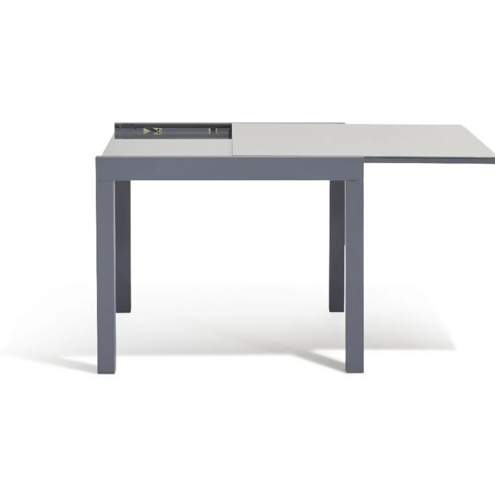 Table extensible Oslow gris ardoise 4 à 8 personnes