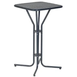 Table haute Fun métal gris foncé 60x60xH100cm