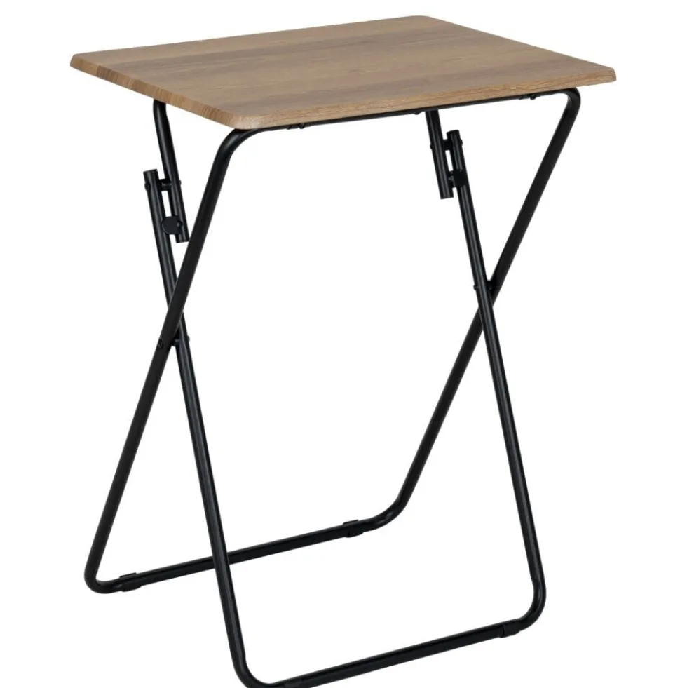 Table pliante métal et bois Practical 48x38xH66cm