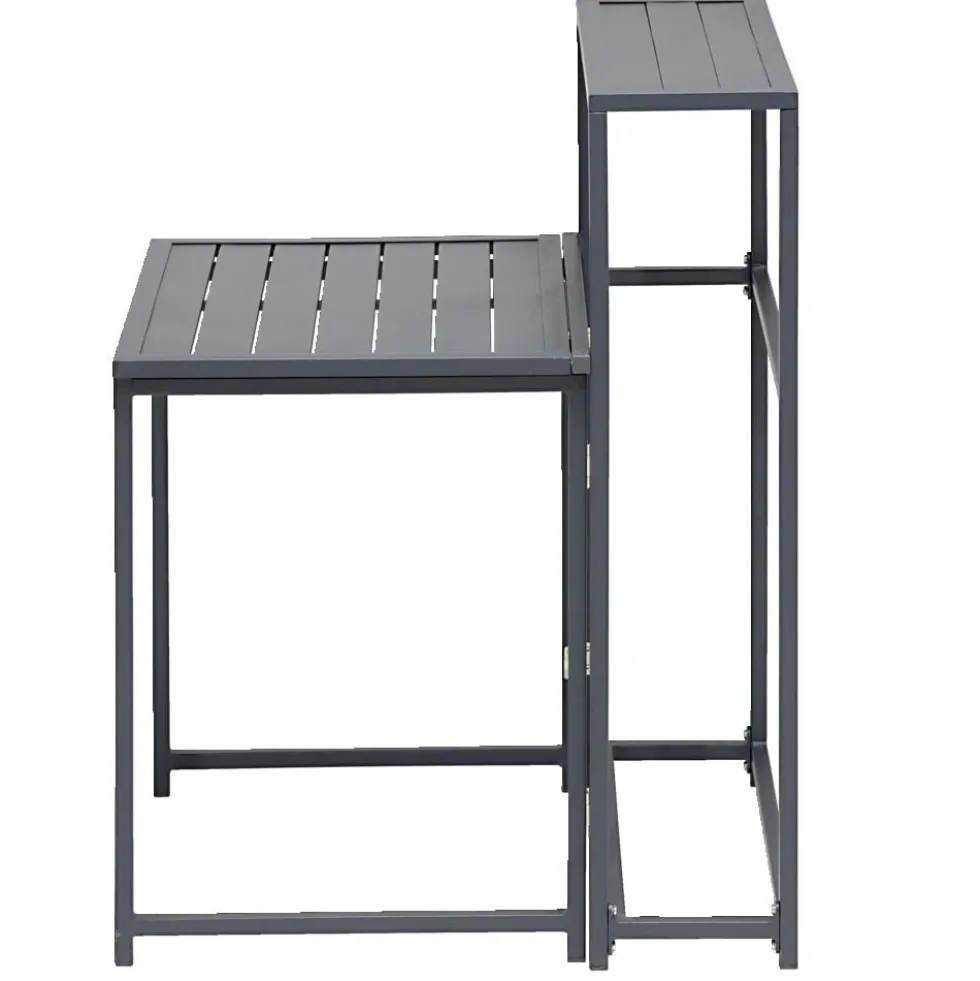 Table pour balcon Oslow pliante acier gris 60xP75xH100cm