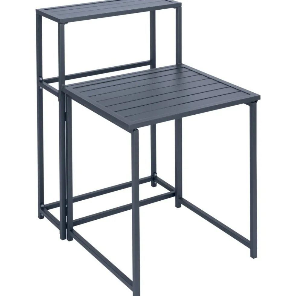 Table pour balcon Oslow pliante acier gris 60xP75xH100cm