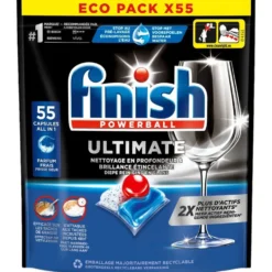 Tablette lave-vaisselle Finish Powerball Ultimate 55 capsules parfum frais