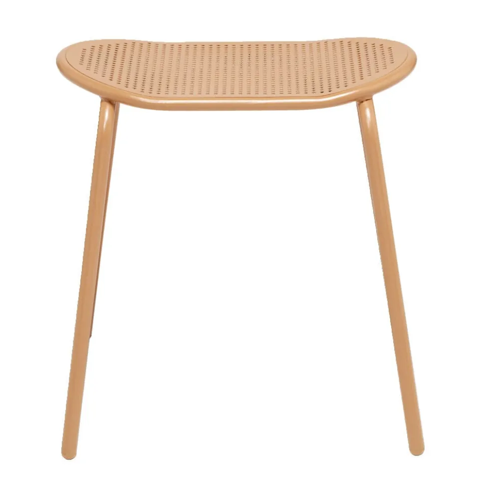 Tabouret acier perforé Faro orange 45x28xH45cm