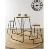 Tabouret de bar bois et métal noir Ø40xH70,5cm