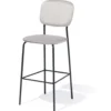 Tabouret de bar Morgane gris - L49xP46xH114 cm