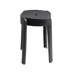Tabouret plastique noir Firsty Ø26xH46cm