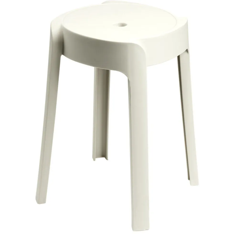 Tabouret plastique rond Firsty gris Ø27xH45cm
