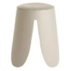 Tabouret rond Spiro pieds larges plastique beige Ø33xH46cm