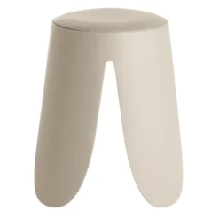 Tabouret rond Spiro pieds larges plastique beige Ø33xH46cm