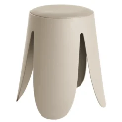 Tabouret rond Spiro pieds larges plastique beige Ø33xH46cm