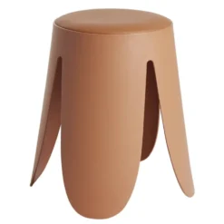 Tabouret rond Spiro pieds larges plastique terracotta Ø33xH46cm