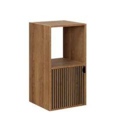 Étagère Adam 2 cases dont 1 porte bois marron 30x29,5xH60,5cm