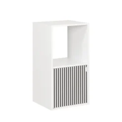 Étagère Adam 2 cases dont 1 porte bois blanc 30x29,5xH60,5cm