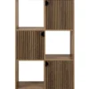 Étagère Adam 6 cases 3 portes en bois brun L60xP29,5xH90cm