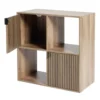 Étagère Adam 4 cases 2 portes en bois brun L60xP29,5xH60cm
