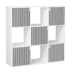 Étagère Adam 9 cases 5 portes en bois blanc L90xP29,5xH90cm