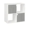 Étagère Adam 4 cases 2 portes en bois blanc L60xP29,5xH60cm