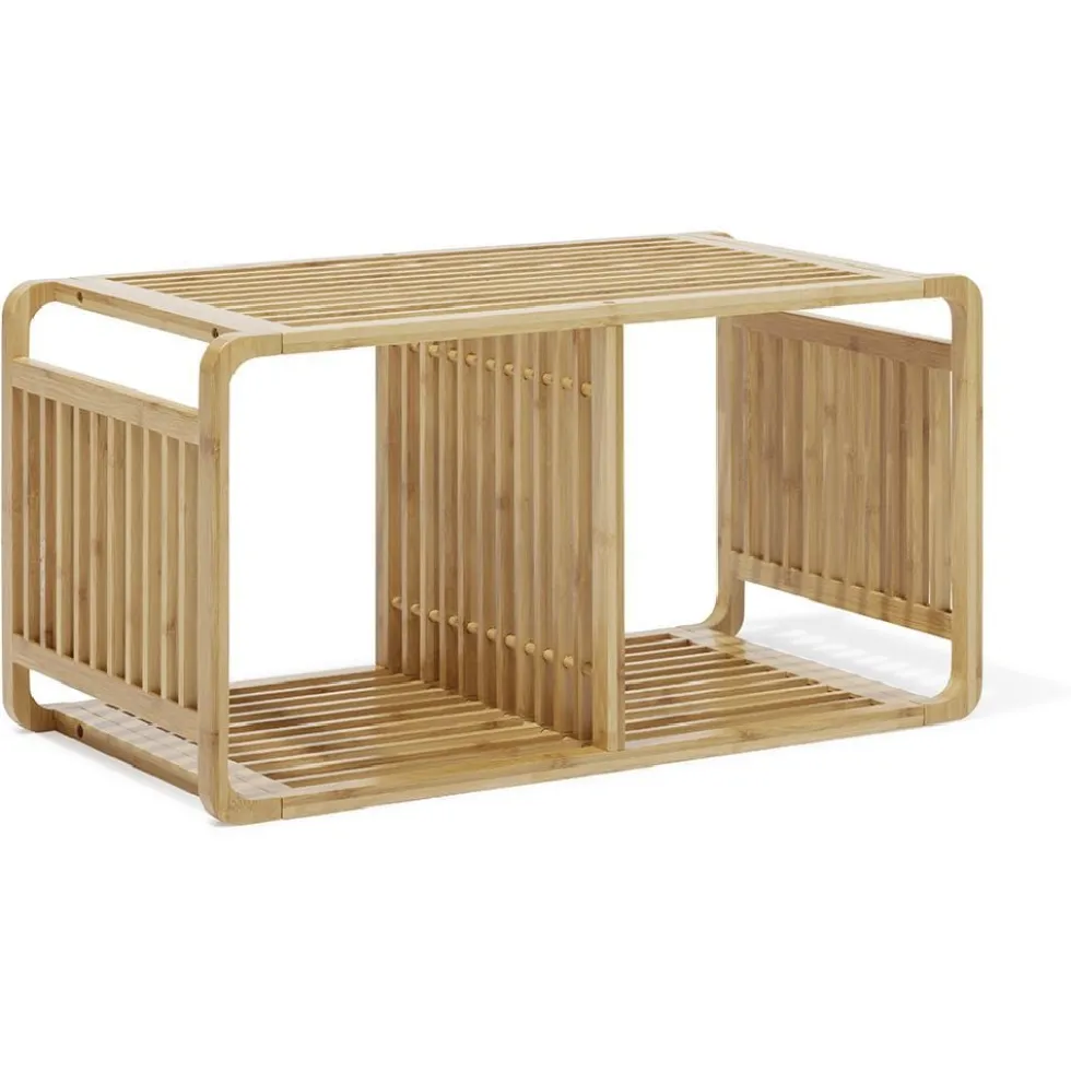 Étagère 2 cases Macao bambou naturel - L33xH.64,5xP.33 cm