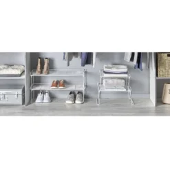 Étagère de rangement superposable blanche