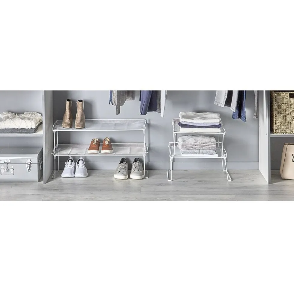 Étagère de rangement superposable blanche